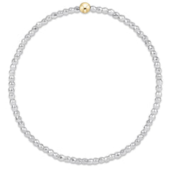 bright silver faceted hematite 2mm bead bracelet