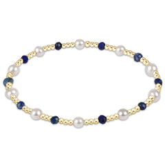 Pearl Sincerity Pattern 4mm Bead Bracelet - Lapis