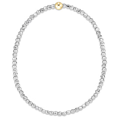 silver faceted hematite 2mm bead bracelet