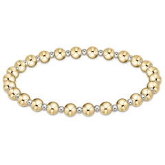 Classic Grateful Pattern 5mm Bead Bracelet - Mixed Metal