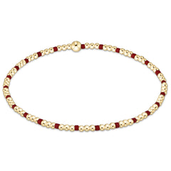 Gameday Hope Sincerity Pattern 2mm Bead Bracelet - Crimson