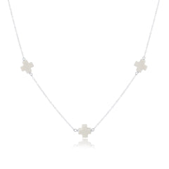 Choker Simplicity Chain Sterling - Signature Cross Off-White
