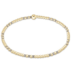 Hope Joy Pattern 2mm Bead Bracelet - Taupe With A Twist