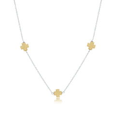 Choker Simplicity Chain Sterling Mixed Metal - Signature Cross Gold