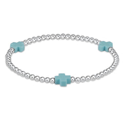 Signature Cross Sterling Pattern 3mm Bead Bracelet