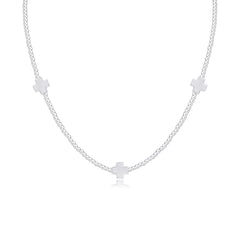 15" Choker Signature Cross Sterling Pattern 2mm Bead - Signature Cross Sterling