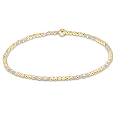 Hope Joy Pattern 2mm Bead Bracelet - White