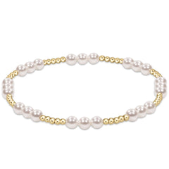 Classic Joy Pattern 4mm Bead Bracelet - Pearl