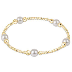purpose pearl 6mm bead bracelet - gold