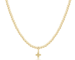 Choker Classic Gold 3mm Bead - Signature Cross Gold Charm