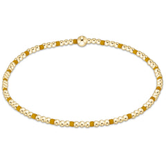 Gameday Hope Sincerity Pattern 2mm Bead Bracelet - Golden Yellow