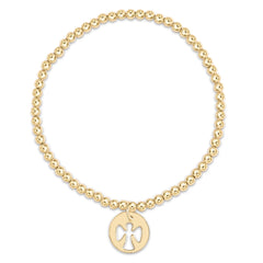 egirl Classic Gold 3mm Bead Bracelet - Guardian Angel Gold Disc