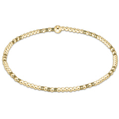 Gameday Hope Joy Pattern 2mm Bead Bracelet - Gold Luster