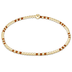 Gameday Hope Joy Pattern 2mm Bead Bracelet - Burnt Orange