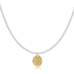 Choker Classic Sterling Mixed Metal 2mm Bead - Inspire Small Gold Charm