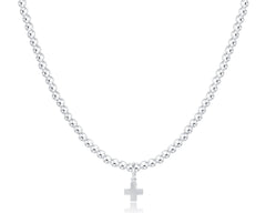 Choker Classic Sterling 3mm Bead - Signature Cross Sterling Charm