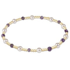 Pearl Sincerity Pattern 4mm Bead Bracelet - Amethyst