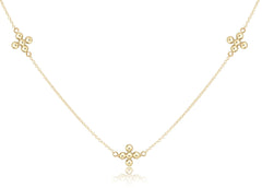 Choker Simplicity Chain Gold - Classic Beaded Signature Cross Gold