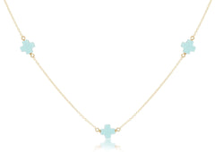 choker simplicity chain gold - signature cross turquoise