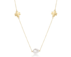 Choker Signature Cross Admire Simplicity Chain Gold - Pearl