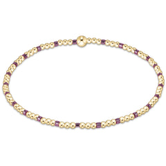 Hope Sincerity Pattern 2mm Bead Bracelet - Pink Metallic