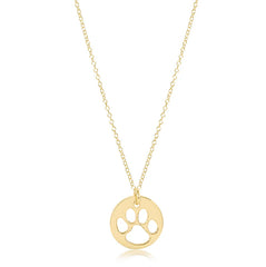 egirl 14" Necklace Gold - Paw Print Gold Disc