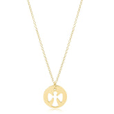 16" necklace gold - guardian angel gold disc