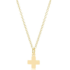 16" Necklace Gold - Signature Cross Gold Charm