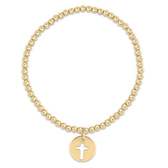 egirl Classic Gold 3mm Bead Bracelet - Blessed Gold Disc