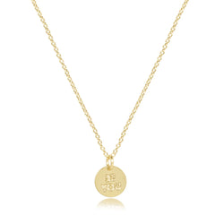16" Necklace Gold - be you. Small Gold Word Disc
