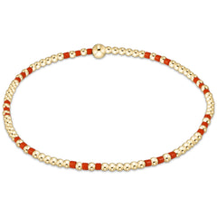 Gameday Hope Joy Pattern 2mm Bead Bracelet - Bright Orange