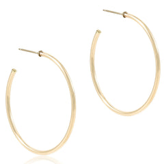 Round Gold 1.75" Post Hoop - 2mm - Smooth