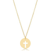16" necklace gold - blessed gold disc