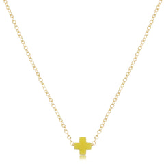 16" Necklace Gold - Signature Cross Small