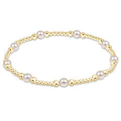 classic purpose pattern 4mm bead bracelet - pearl