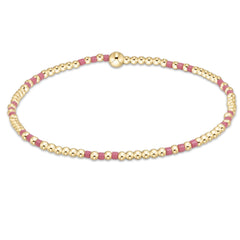 Hope Joy Pattern 2mm Bead Bracelet - Bright Pink