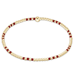 Gameday Hope Joy Pattern 2mm Bead Bracelet - Crimson