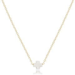 16" Necklace Gold - Signature Cross Small