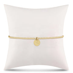 egirl Classic Gold 2mm Bead Bracelet- be you. Small Gold Disc