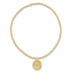 classic gold 2mm bead bracelet - inspire love small gold charm