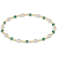 Pearl Sincerity Pattern 4mm Bead Bracelet - Green Onyx