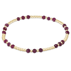 Gemstone Gold Joy Pattern 3mm Bead Bracelet - Ruby