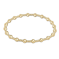 egirl Classic Sincerity Pattern 4mm Bead Bracelet- Gold