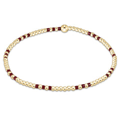 Gameday Hope Joy Pattern 2mm Bead Bracelet - Wine