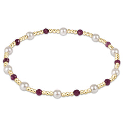 Pearl Sincerity Pattern 4mm Bead Bracelet - Ruby
