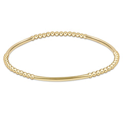 Bliss Bar Gold Pattern 2.5mm Bead Bracelet - Gold