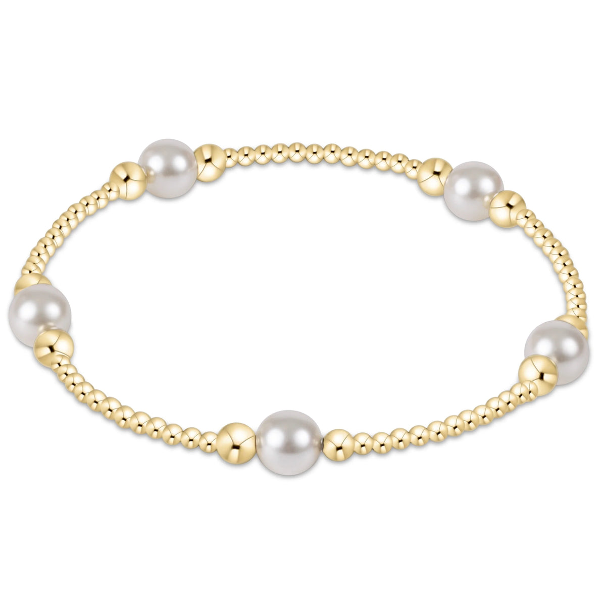 purpose pearl 6mm bead bracelet - gold