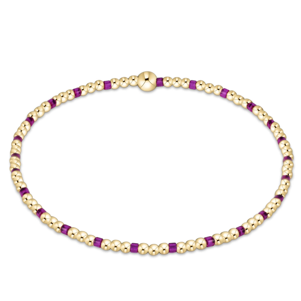 Hope Sincerity Pattern 2mm Bead Bracelet - Fuchsia
