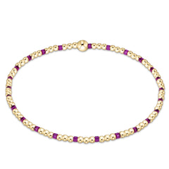 Hope Sincerity Pattern 2mm Bead Bracelet - Fuchsia