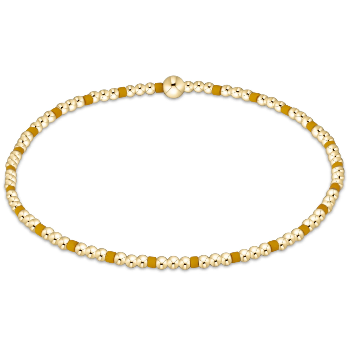 Gameday Hope Sincerity Pattern 2mm Bead Bracelet - Golden Yellow